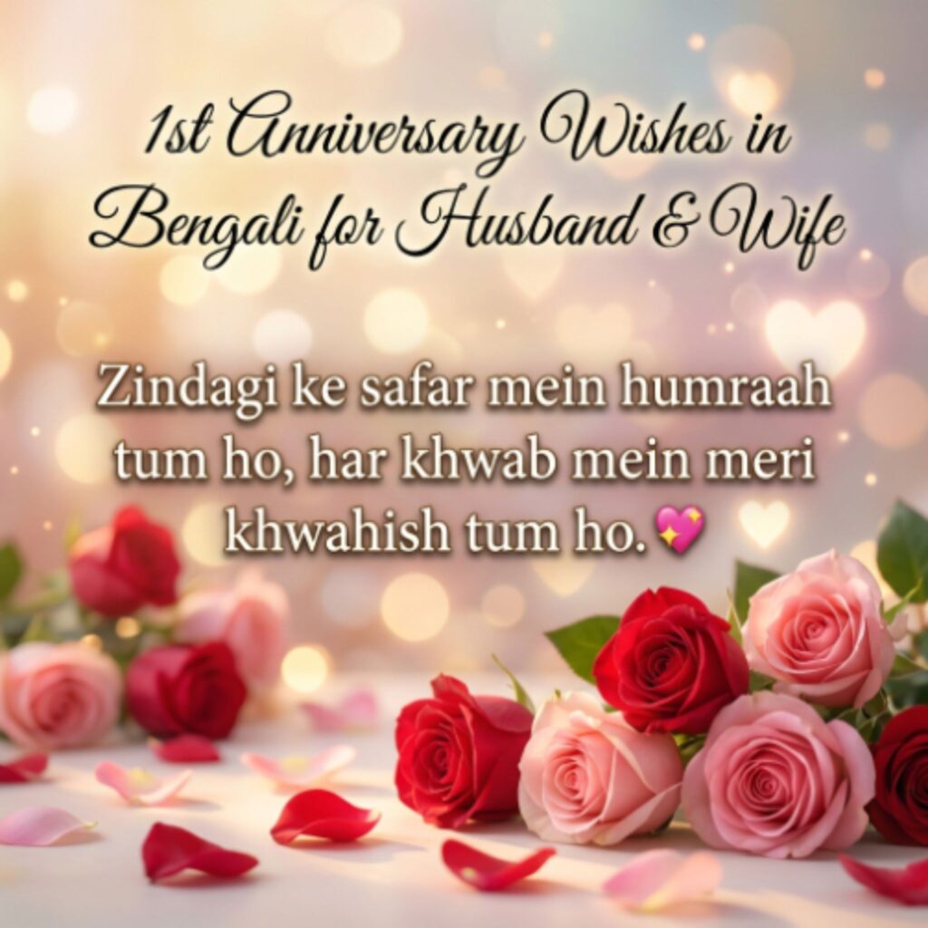 1st Anniversary Wishes in Bengali for Husband & Wife