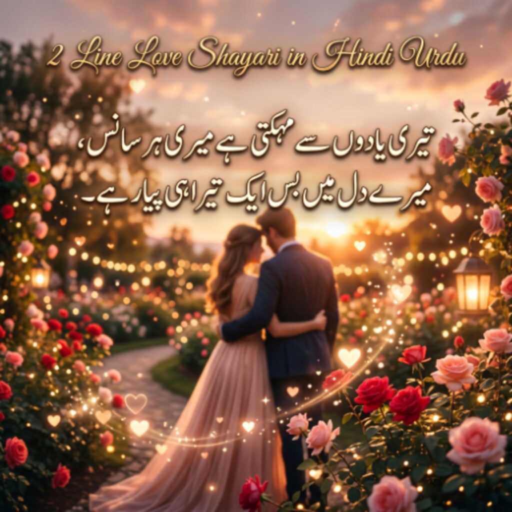 2 Line Love Shayari in Hindi Urdu