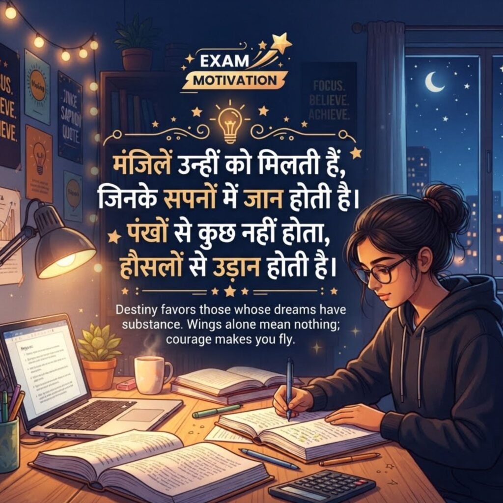 Hindi Motivational Quotes for Exams