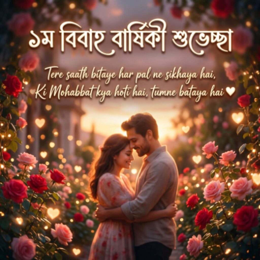 1st Love Anniversary Wishes in Bengali Text