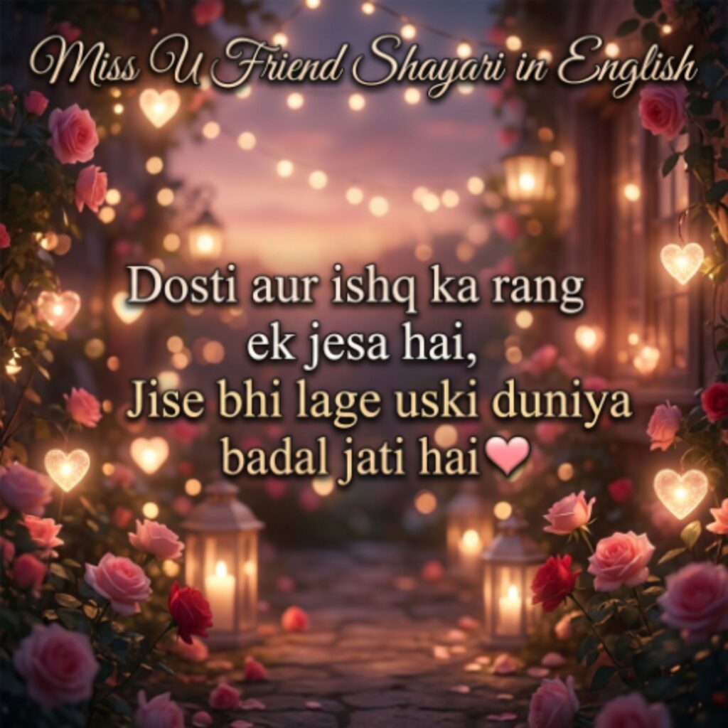 Miss U Friend Shayari in English