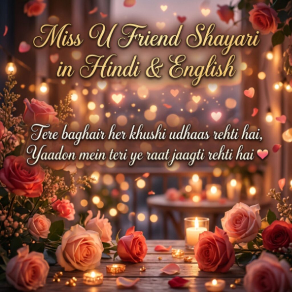 Miss U Friend Shayari in Hindi & English