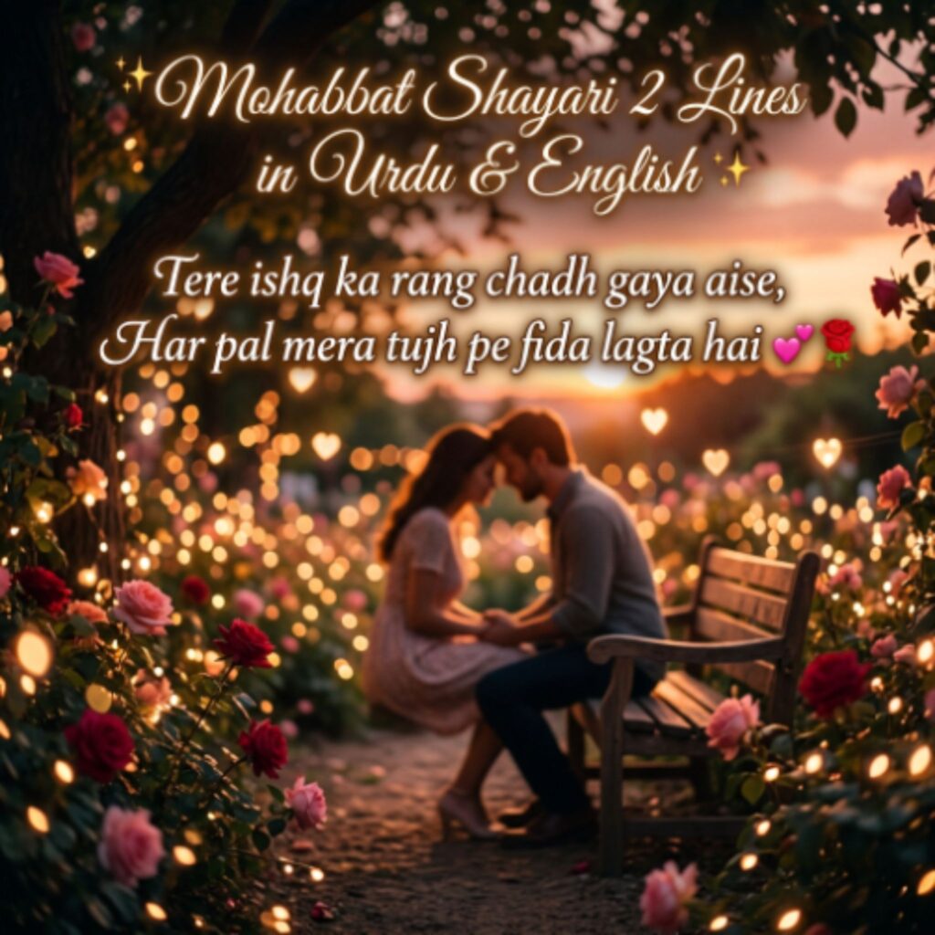 Mohabbat Shayari 2 Lines in Urdu & English