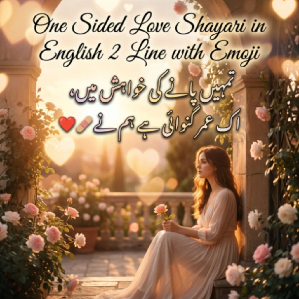 One Sided Love Shayari in English 2 Line with Emoji