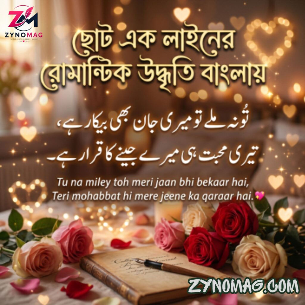 Short One-Line Romantic Quotes in Bengali