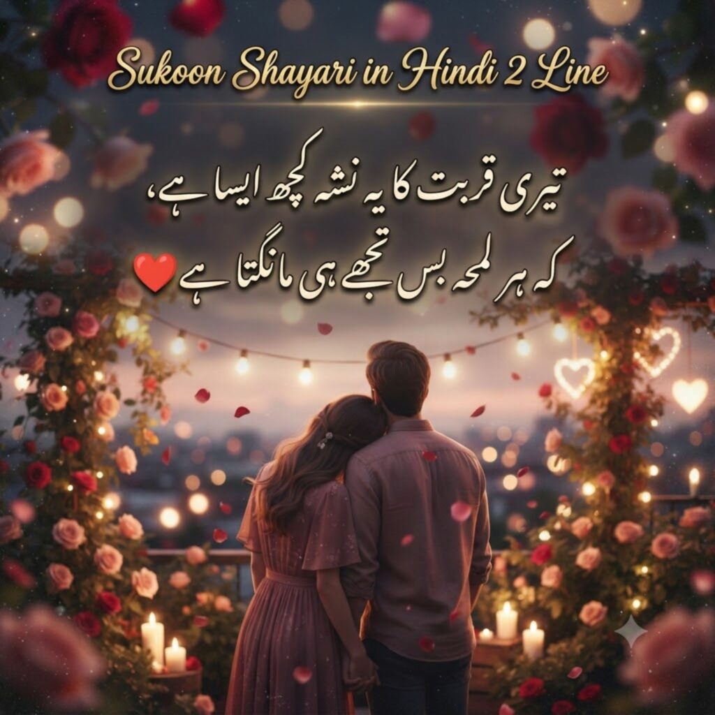 Sukoon Shayari in Hindi 2 Line