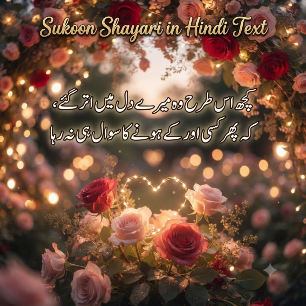 Sukoon Shayari in Hindi Text