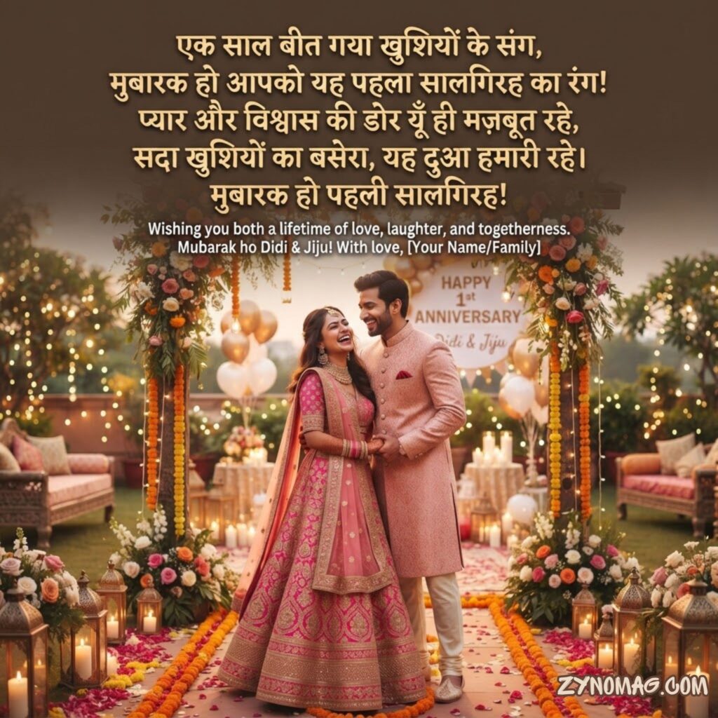 1st anniversary Wishes for Didi and jiju