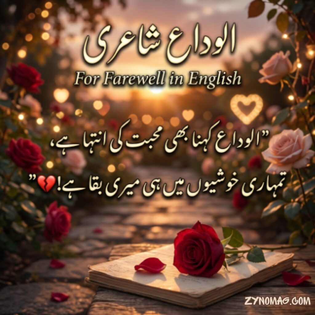 Alvida Shayari for Farewell in Urdu in English
