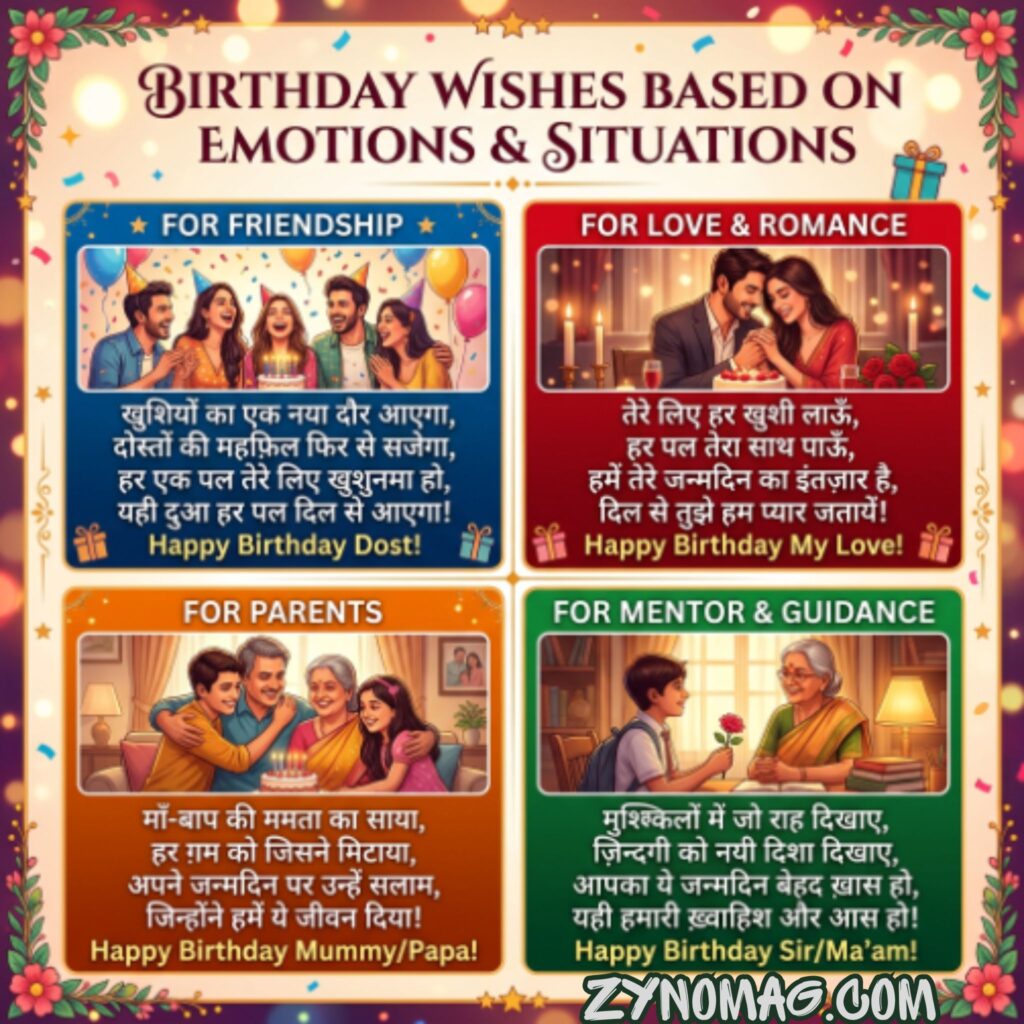 Birthday Wishes Based on Emotions & Situations
