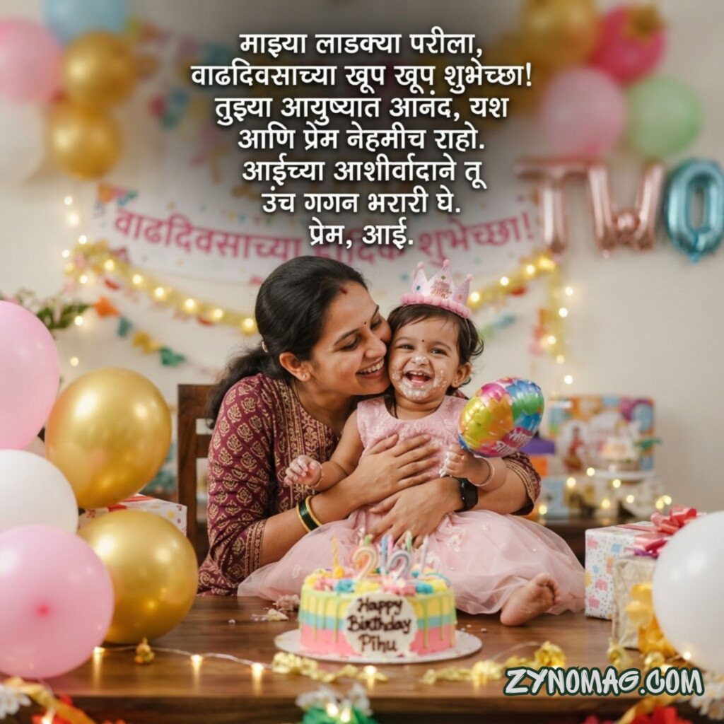 Birthday Wishes for Baby Girl in Marathi from Mother