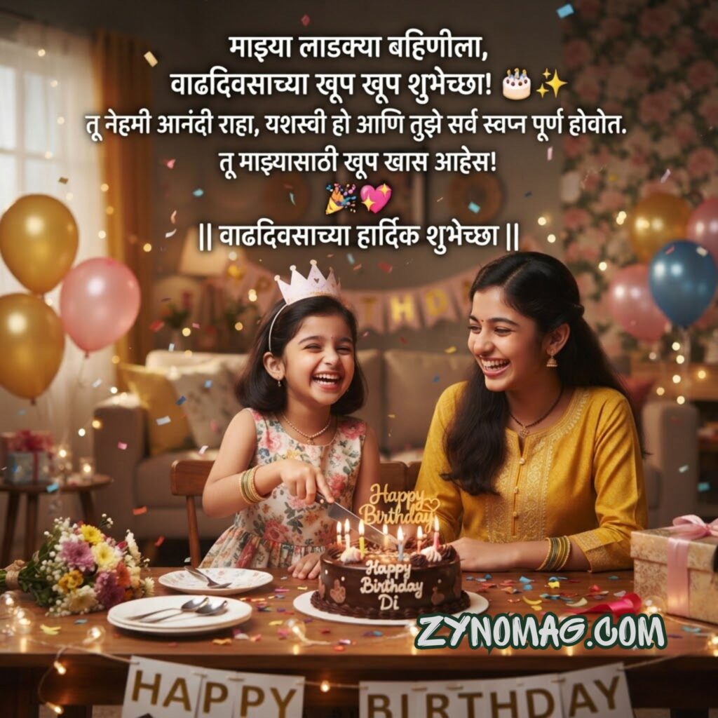 Birthday Wishes for Sister in Marathi Text