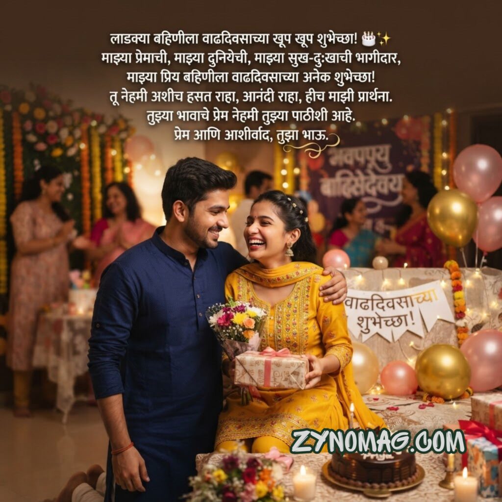 Brother Birthday Wishes for Sister in Marathi