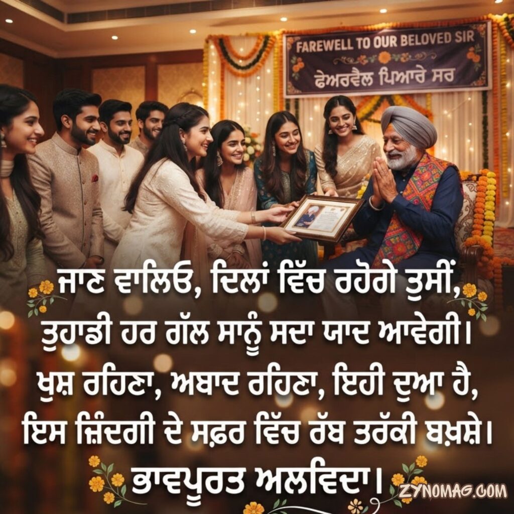 Farewell Shayari for seniors in punjabi text
