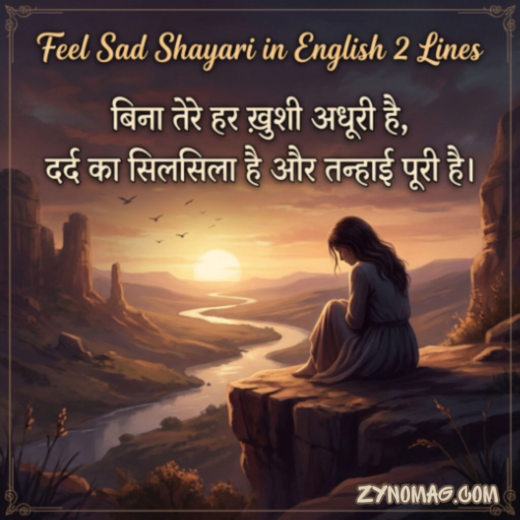 Feel Sad Shayari in English 2 Lines
