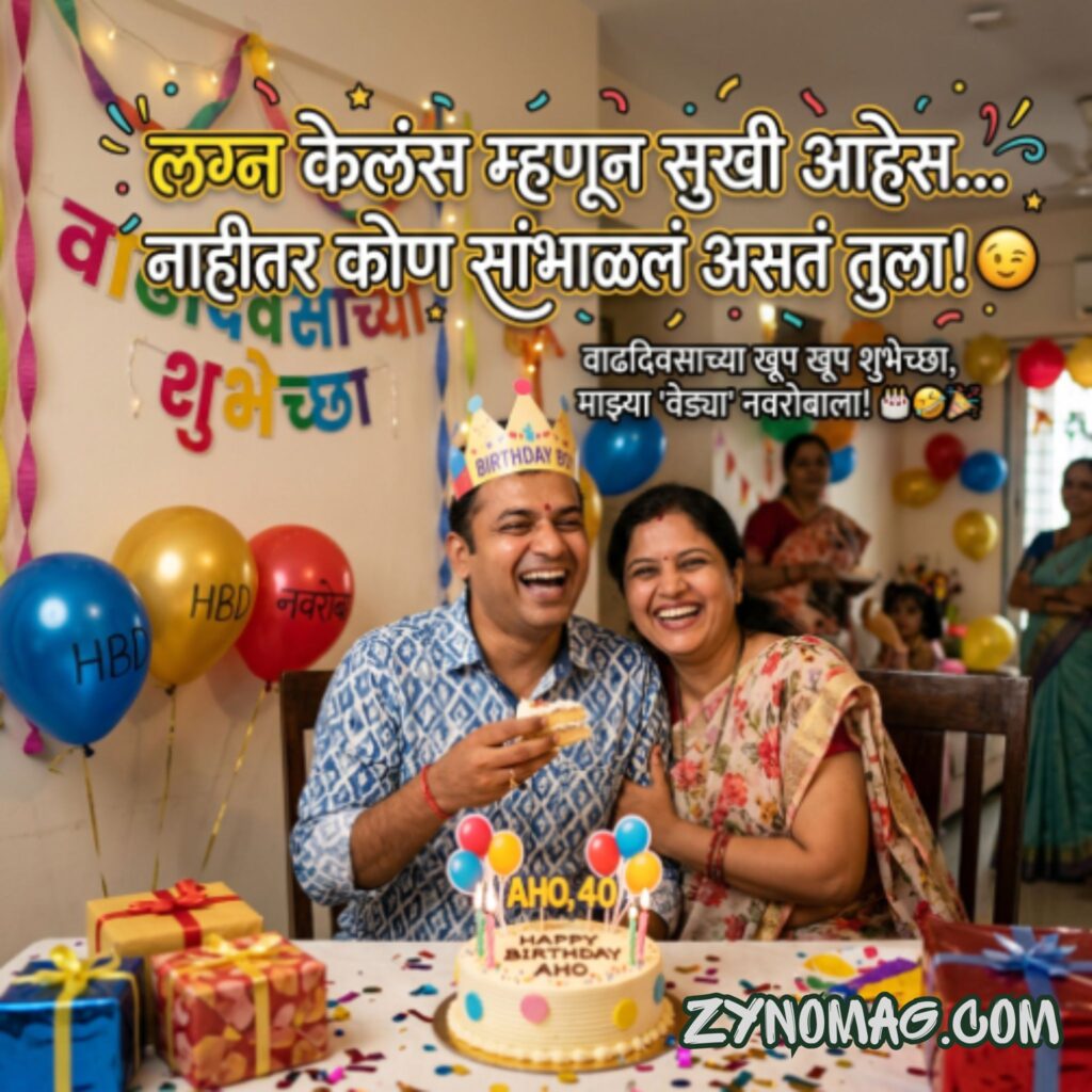 Funny Birthday Wishes for Husband in Marathi