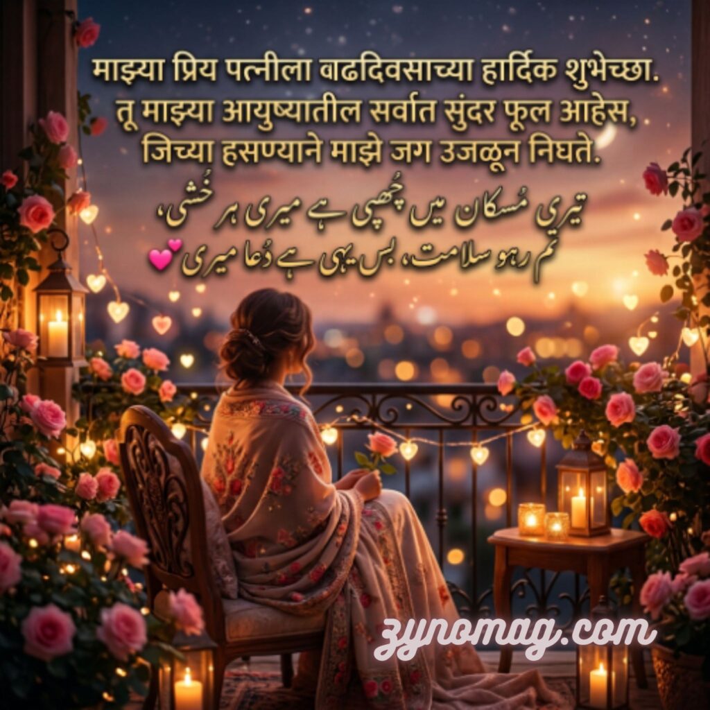 Happy Birthday Wishes for Wife in Marathi Text