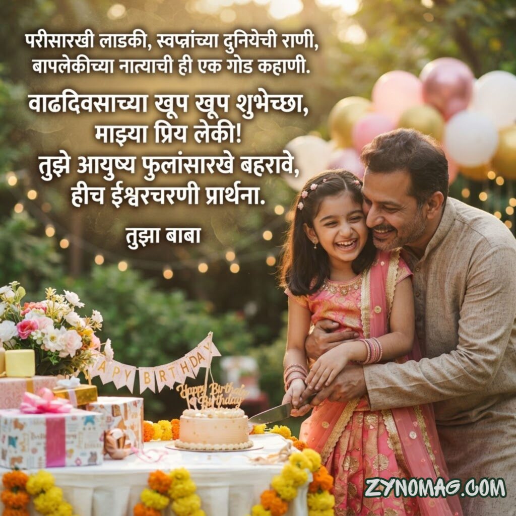 Heart Touching Birthday Wishes in Marathi for Daughter from Dad