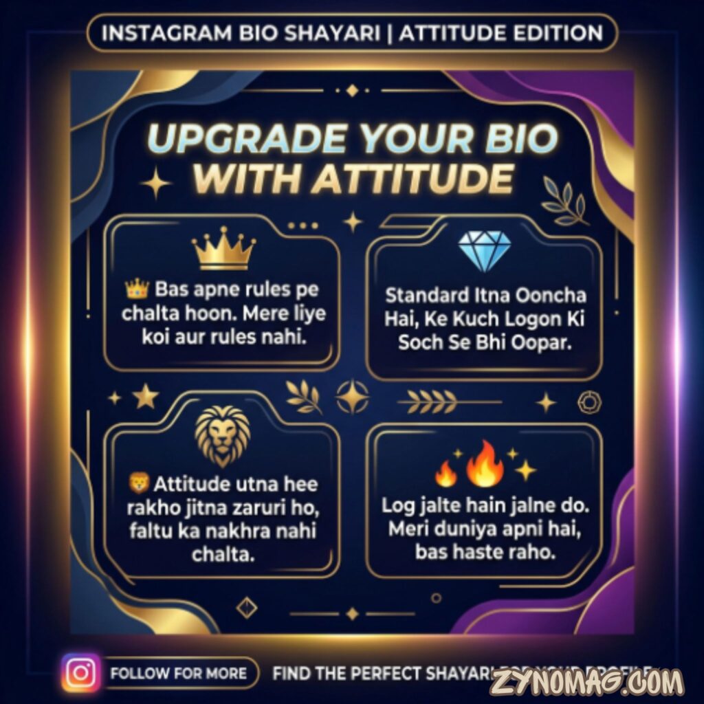 Instagram Bio Shayari Attitude