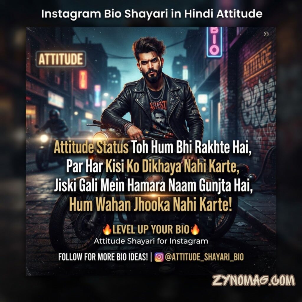 Instagram Bio Shayari in Hindi Attitude