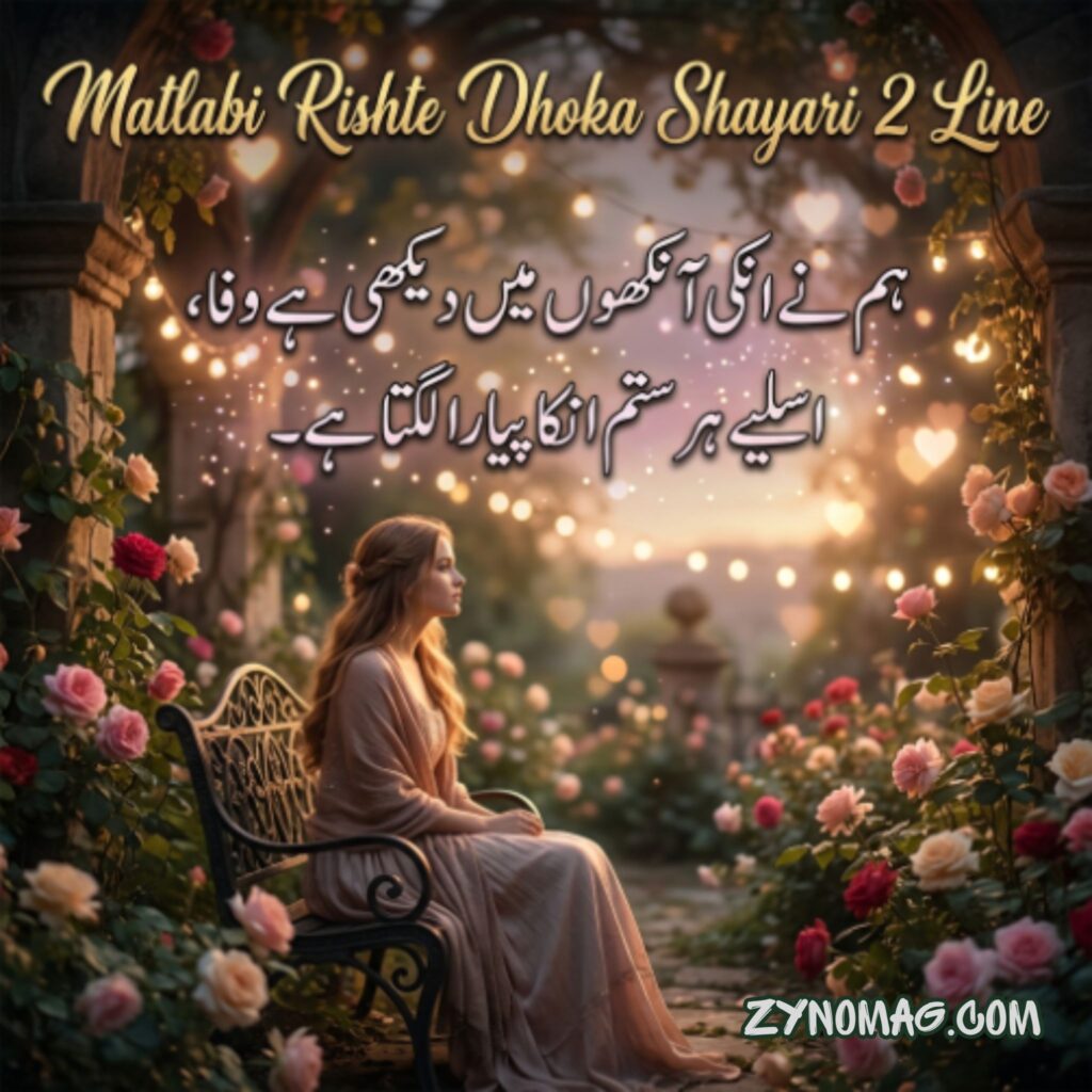 Matlabi Rishte Dhoka Shayari 2 Line