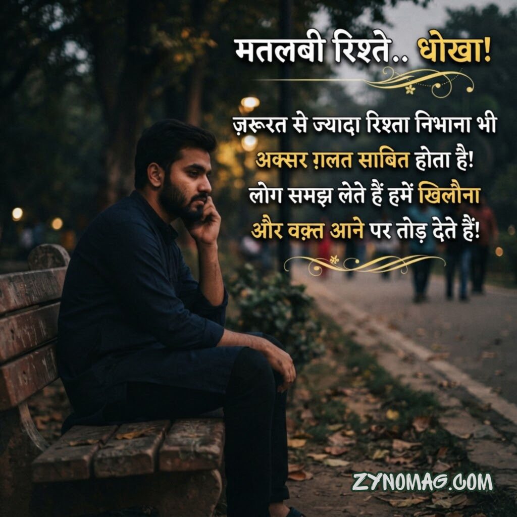 Matlabi Rishte Dhoka Shayari on Life in Hindi