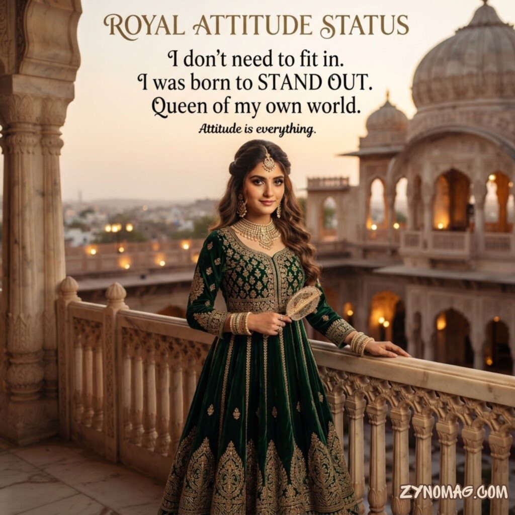 Royal Attitude Status in English for Girl