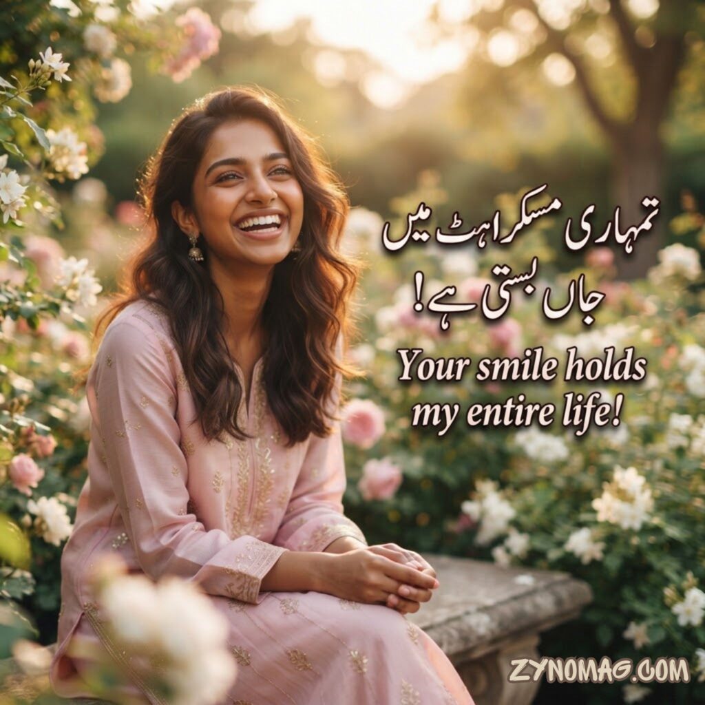 Shayari on Smile In Urdu Text in English for Girl