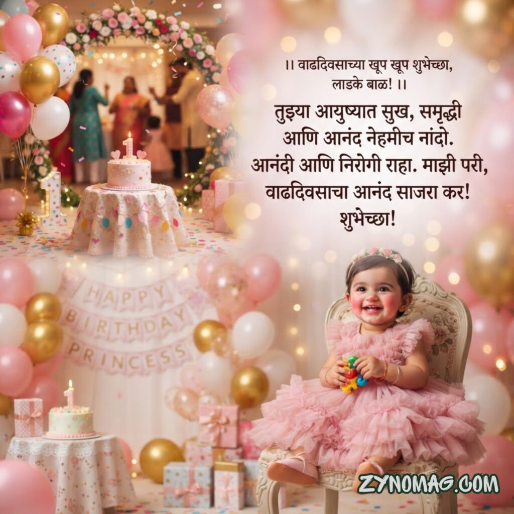 Short Birthday Wishes for Baby Girl in Marathi