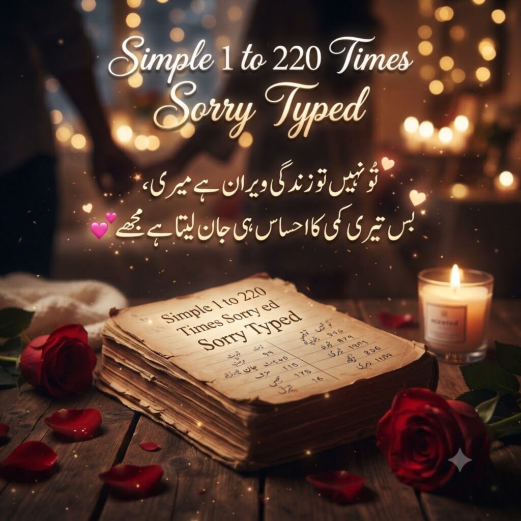 Simple 1 to 220 Times Sorry Typed
