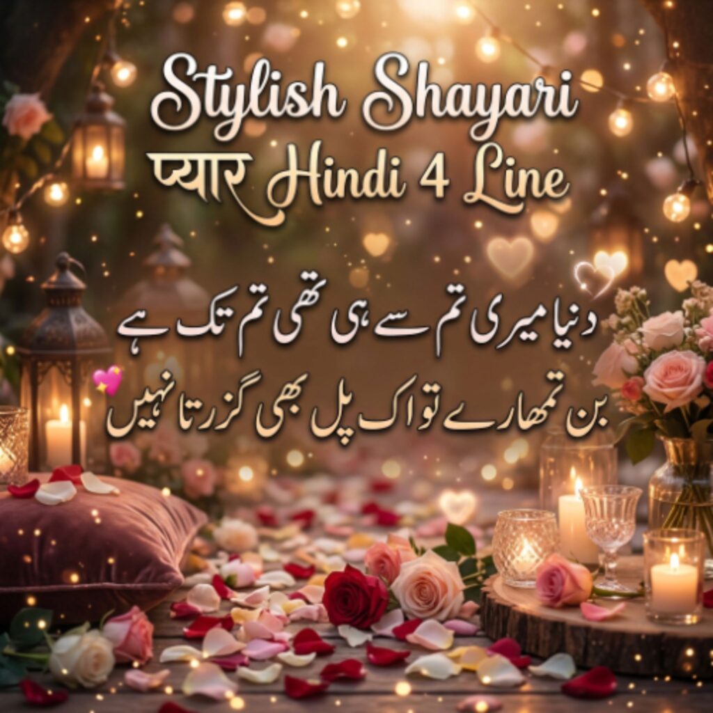 Stylish Shayari प्यार Hindi 4 Line