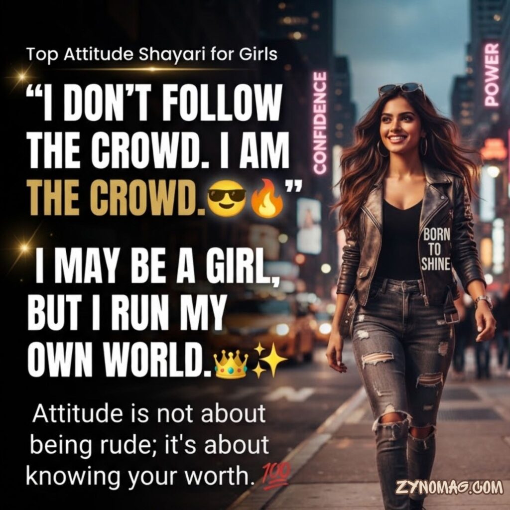 Top Attitude Shayari for Girls in English