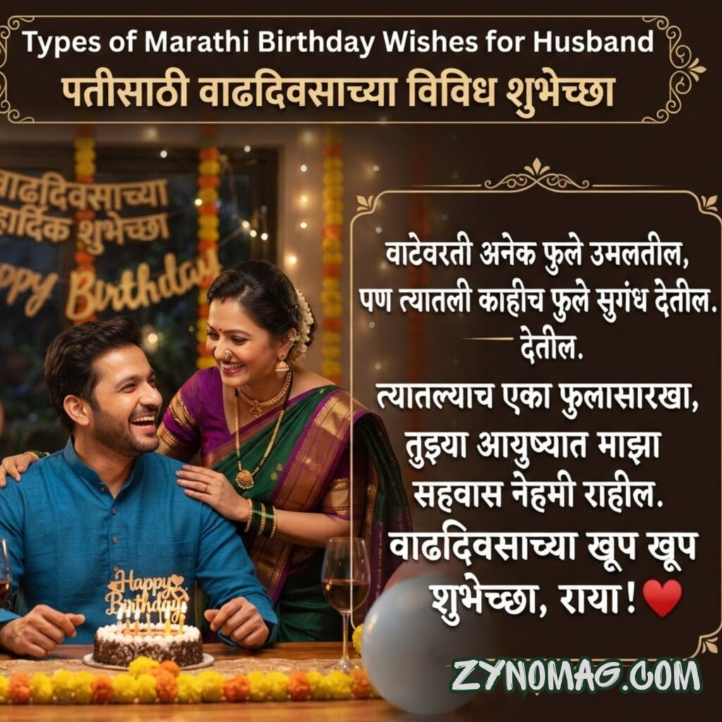 Types of Marathi Birthday Wishes for Husband
