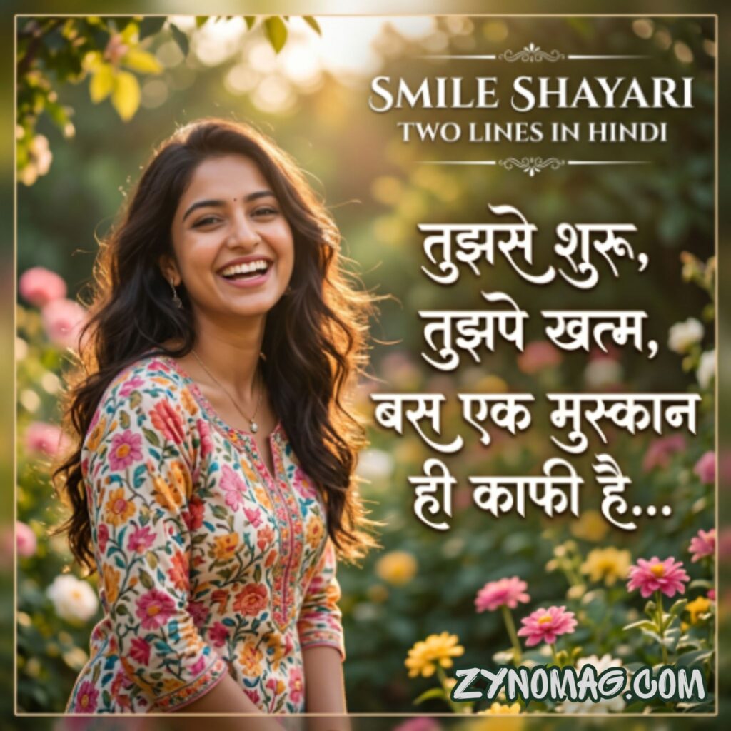 मुस्कान शायरी दो लाइन हिंदी में