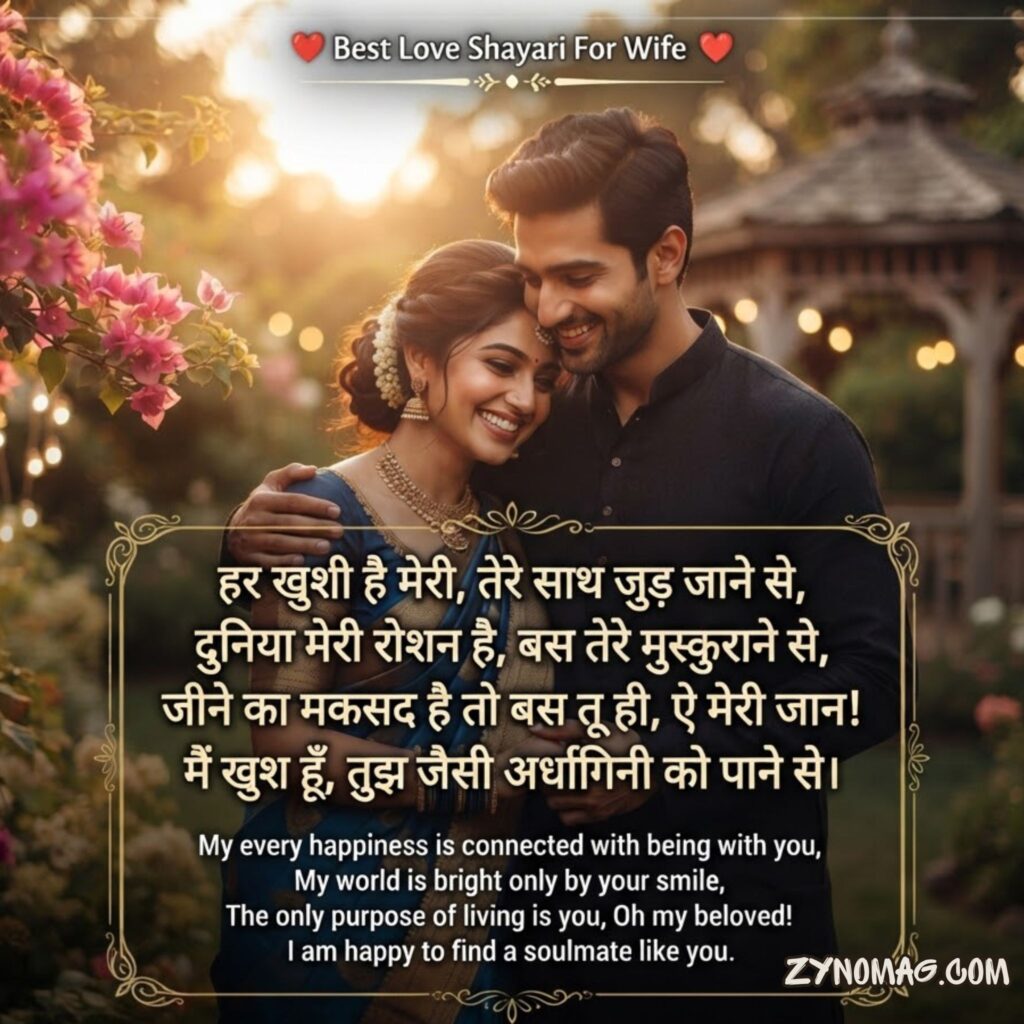 Best Love Shyari For Wife in Hindi
