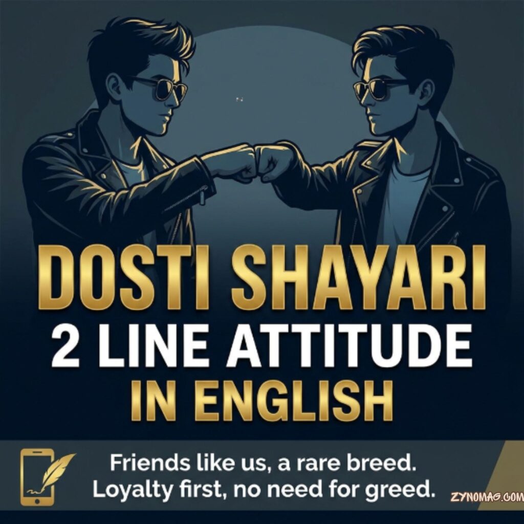 Dosti Shayari 2 Line in English Attitude