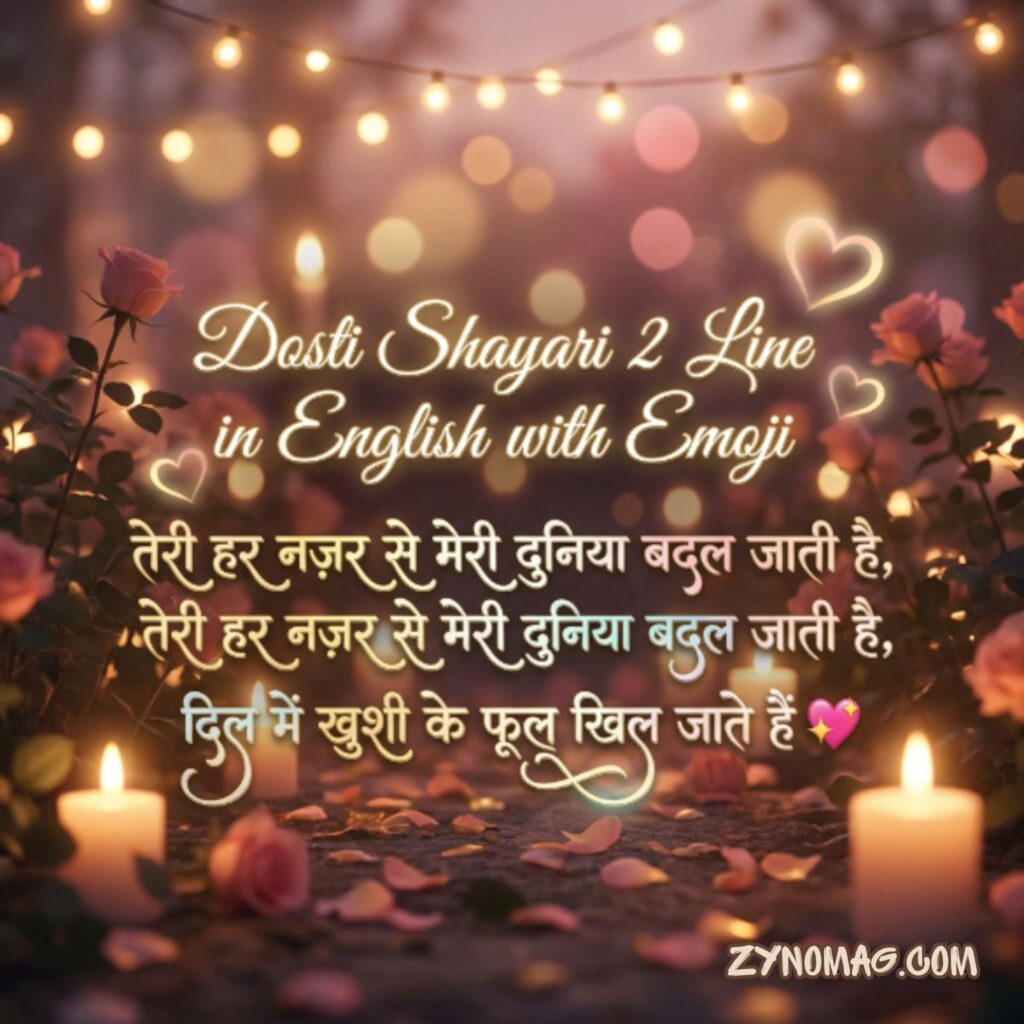 Dosti Shayari 2 Line in English with Emoji