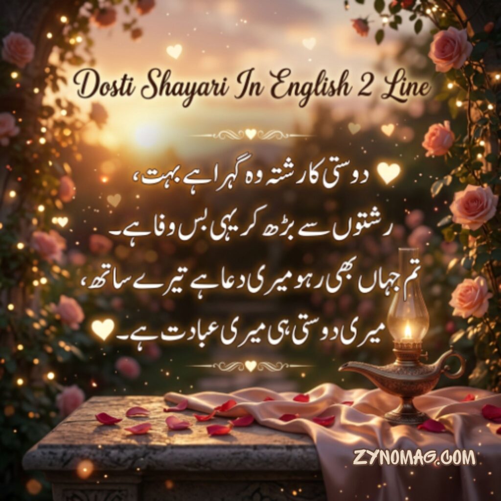 Dosti Shayari In English 2 Line