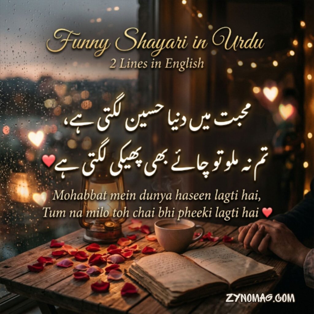 Funny Shayari in Urdu 2 Lines in English