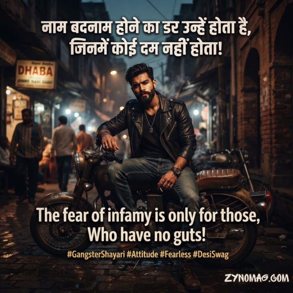 Gangster Shayari 2 Line in Hindi English