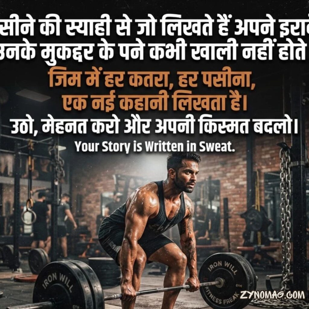 Gym Motivational Shayari in Hindi English