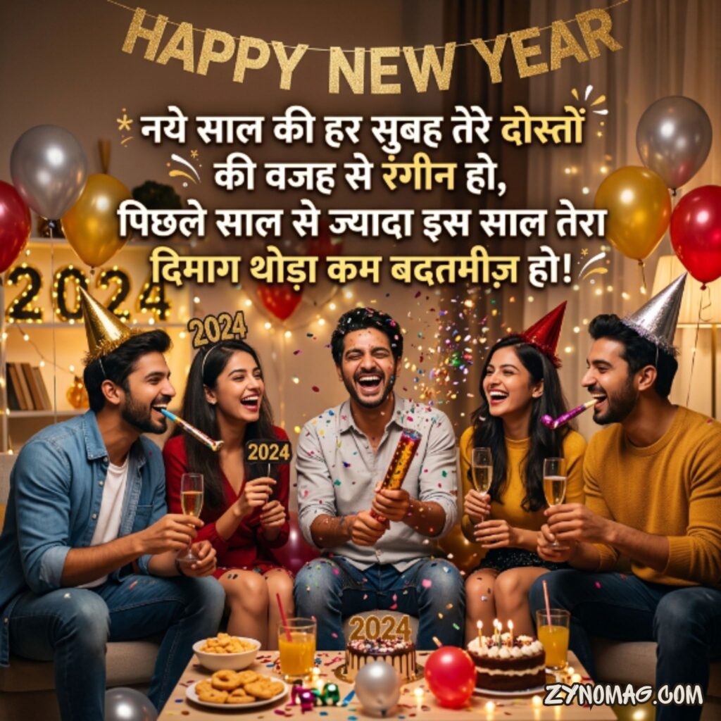 Happy New Year Funny Shayari in Hindi for Friends