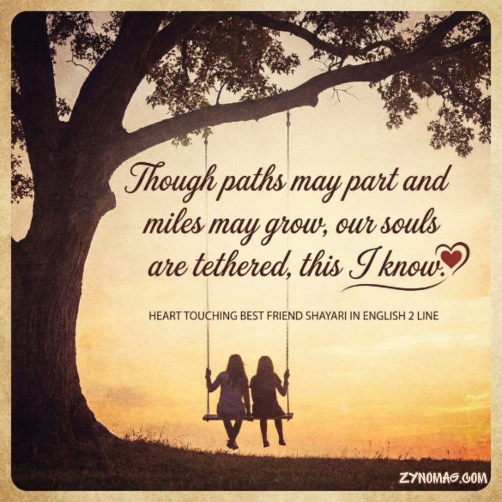 Heart Touching Best Friend Shayari in English 2 Line