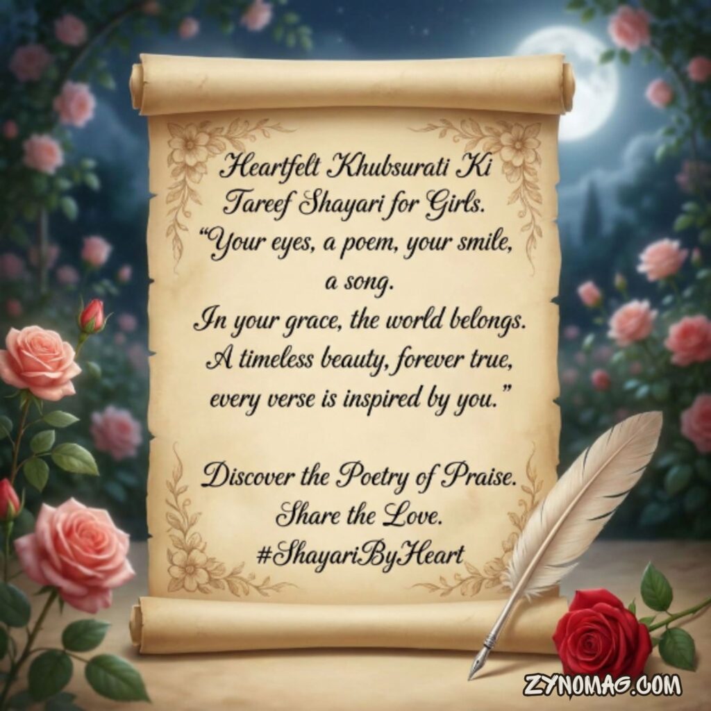 Heartfelt Khubsurati Ki Tareef Shayari for Girls in English