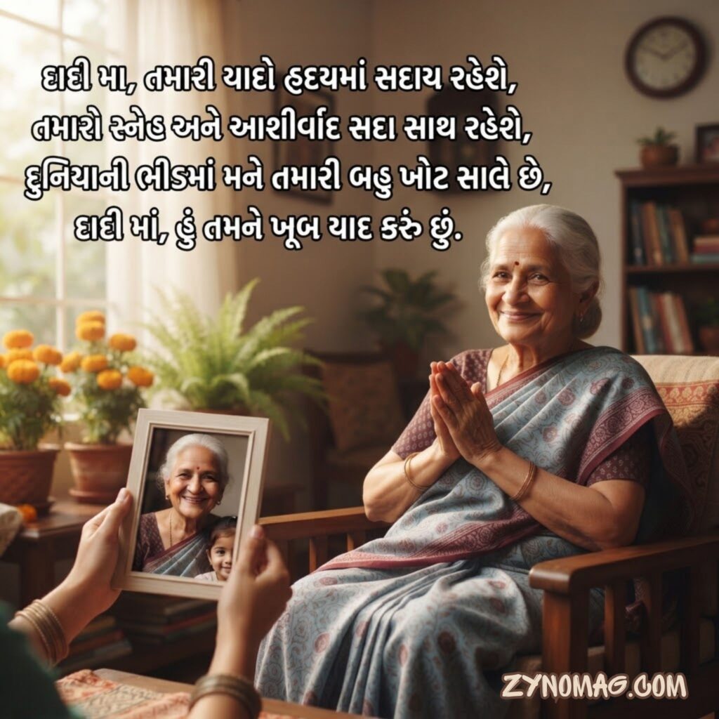 I Miss You Dadi Maa in Gujarati Text