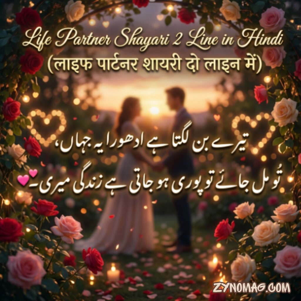 Life Partner Shayari 2 Line in Hindi (लाइफ पार्टनर शायरी दो लाइन में)