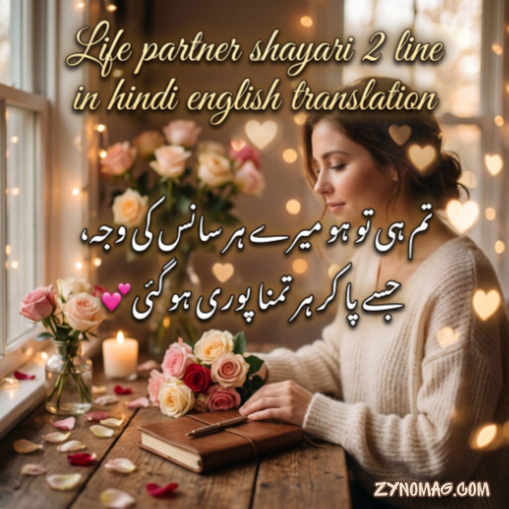 Life partner shayari 2 line in hindi english translation