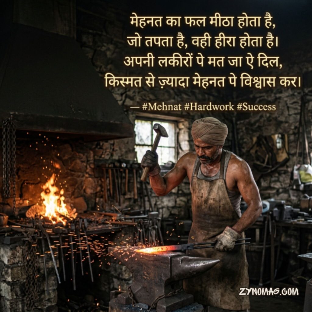 Mehnat Shayari in Hindi Text