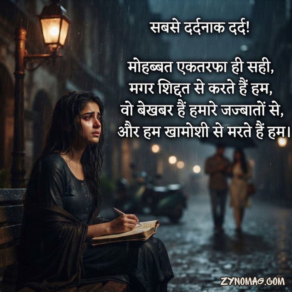 Most Painful Pain One Sided Love Shayari in Hindi