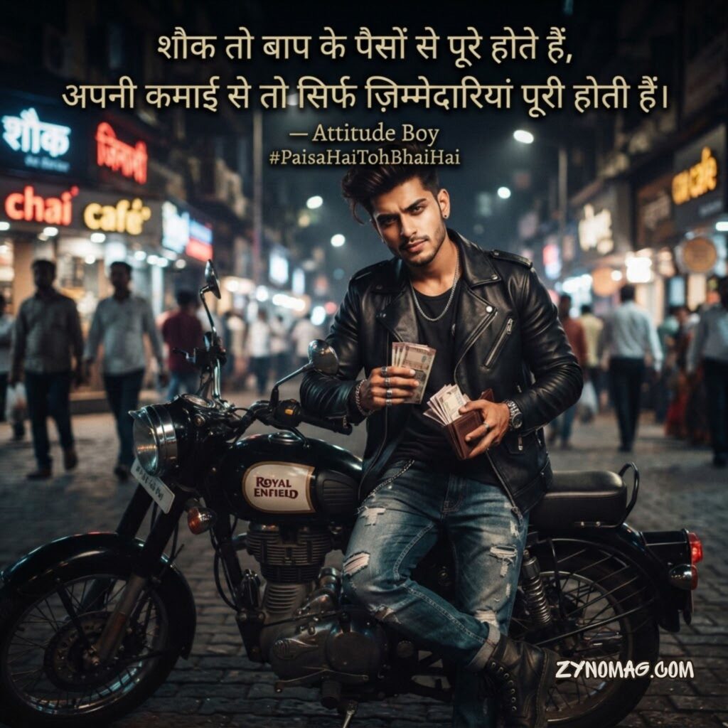 Paisa Shayari Attitude Boy